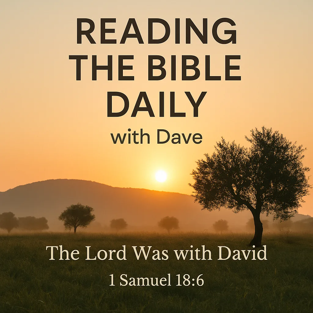 David playing lyre while King Saul watches angrily in 1 Samuel 18