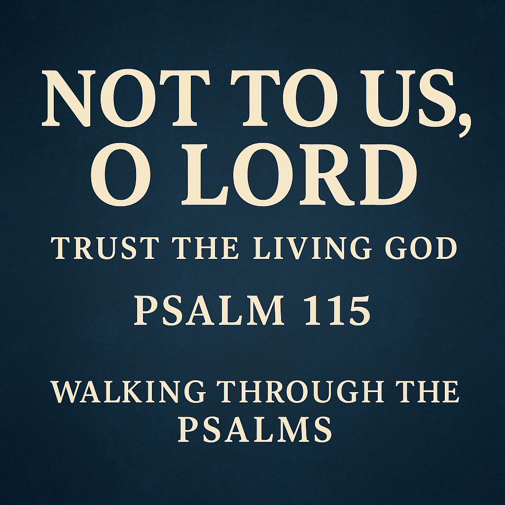 Not to Us, O Lord – Trust the Living God (Psalm 115) YouTube/Sermon Graphic for Servants of Grace
