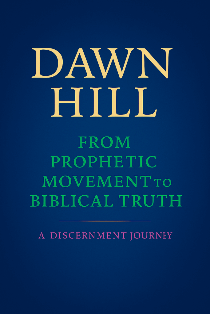 Dawn Hill-- From Prophetic Movement to Biblical Truth 1 Dawn Hill – From Prophetic Movement to Biblical Truth banner in royal blue and green with bold serif text and a clean, professional layout.