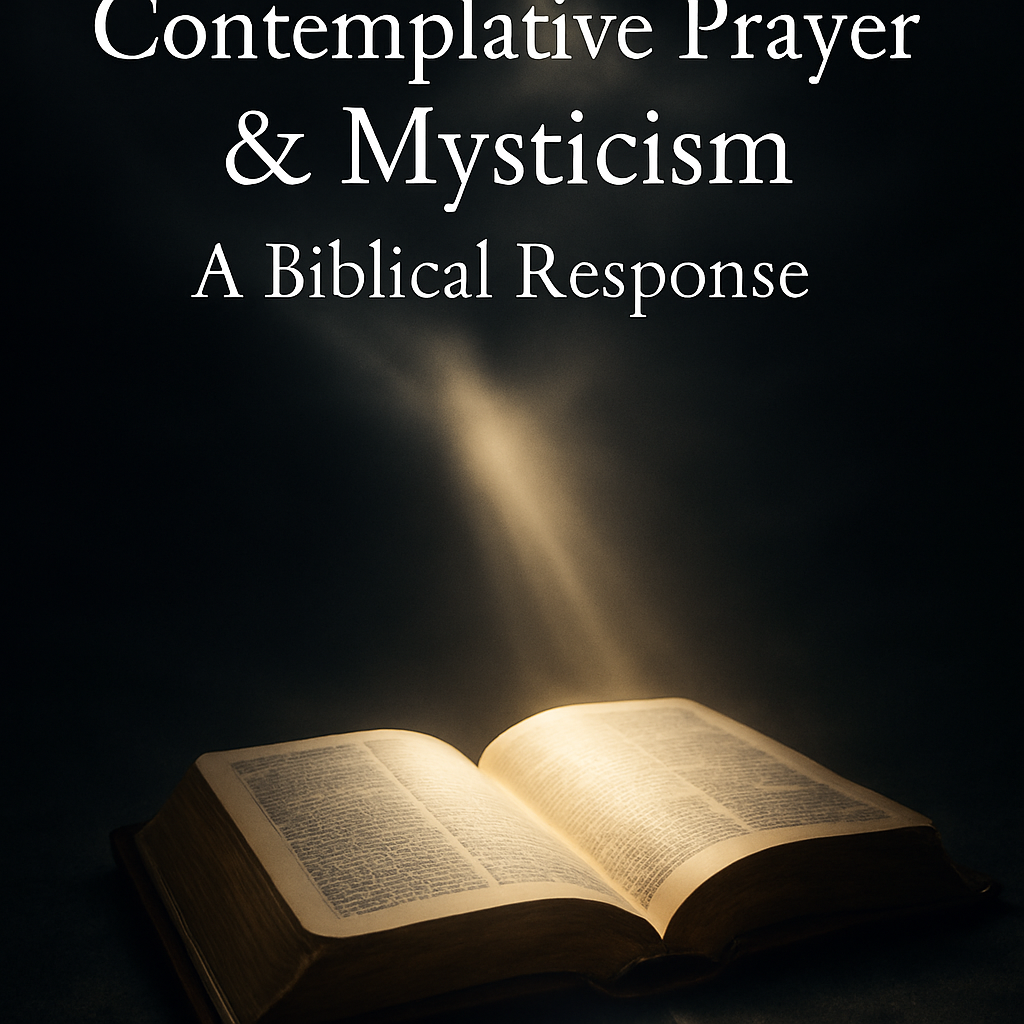 An open Bible illuminated by a dramatic beam of light breaking through darkness—symbolizing biblical truth exposing the errors of contemplative prayer and mysticism.