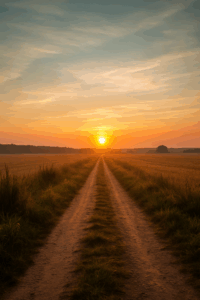 3 A peaceful dirt path leading into the sunrise, symbolizing trust in God’s plan when prayers are unanswered.