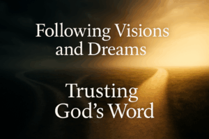 Straight illuminated path contrasted with dark shadows, symbolizing trusting God’s Word over extra-biblical visions and dreams.