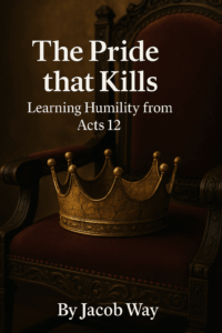 Fading crown on a throne, symbolizing the downfall of human pride and the supremacy of God in Acts 12.