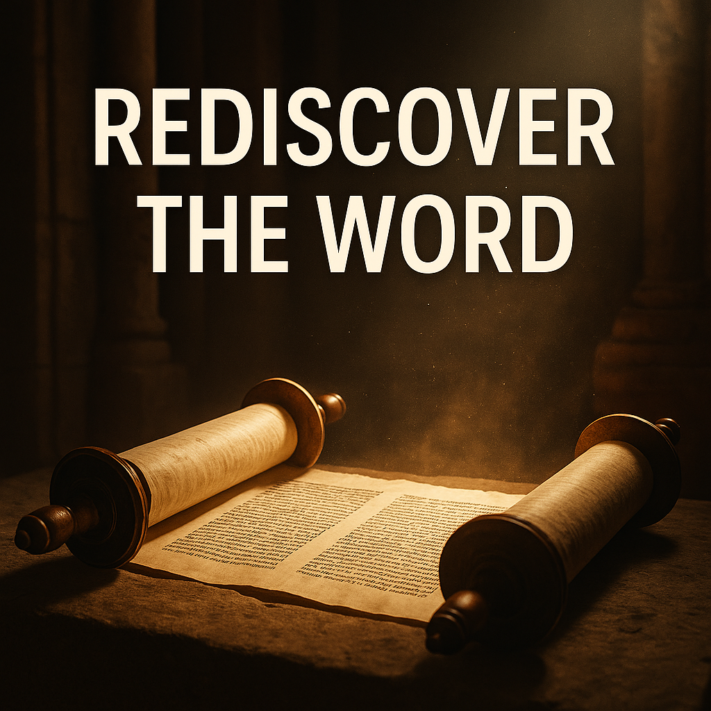 Open Hebrew scroll glowing with light inside the temple, symbolizing Josiah rediscovering the Book of the Law in 2 Kings 22.