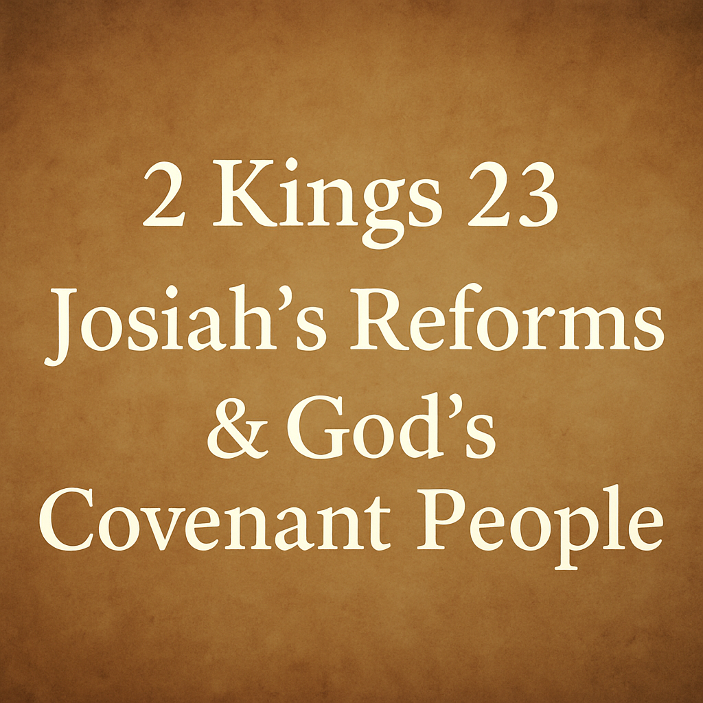Text graphic thumbnail with title ‘2 Kings 23 – Josiah’s Reforms & God’s Covenant People’ on a warm parchment background for Reading the Bible Daily with Dave.