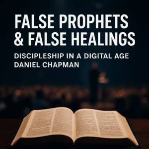 An open Bible illuminated amid a blurred stage and crowd, symbolizing Scripture exposing false teaching.