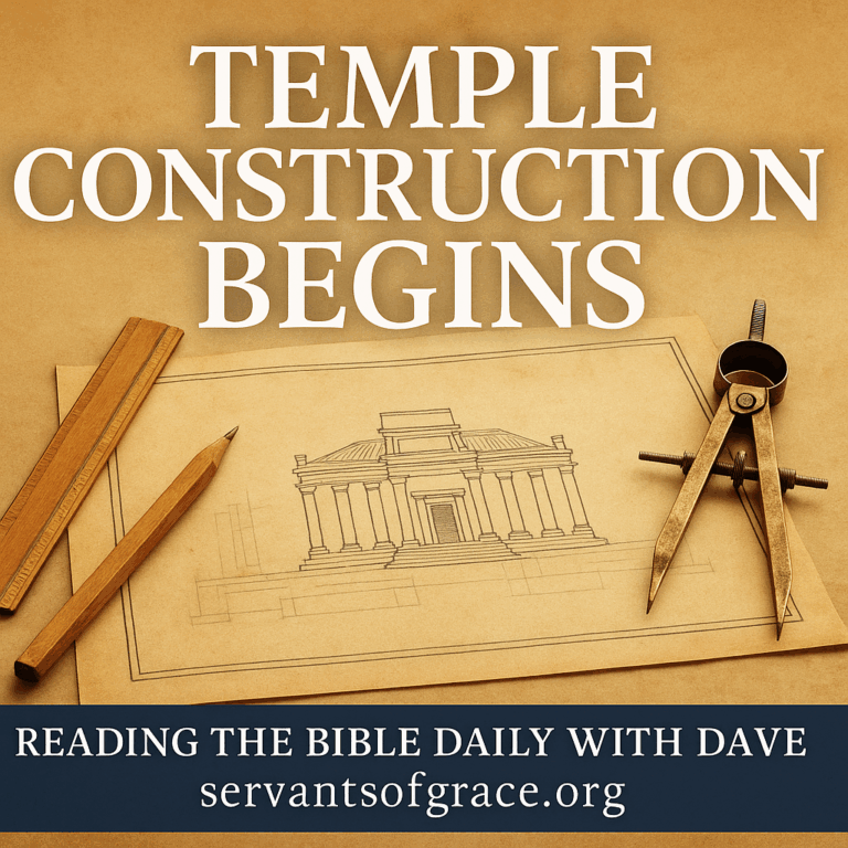 Golden temple under morning light on Mount Moriah, symbolizing God’s glory and holiness as Solomon begins to build His dwelling place.