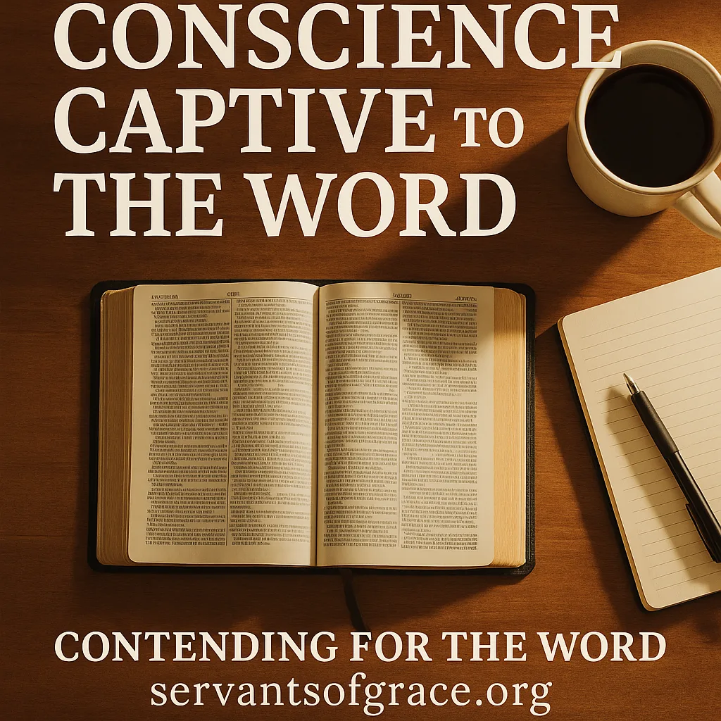 An open Bible radiating golden light that dispels darkness, symbolizing God’s Word guiding the conscience.