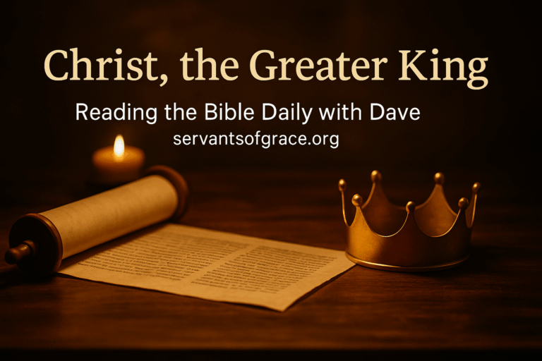 Open scroll and crown under soft light, symbolizing the wisdom of God’s Word and the eternal reign of Christ.