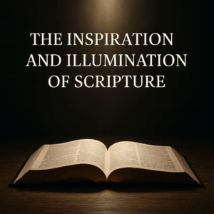 An open Bible with a golden quill under light, symbolizing inspiration in writing and illumination in understanding