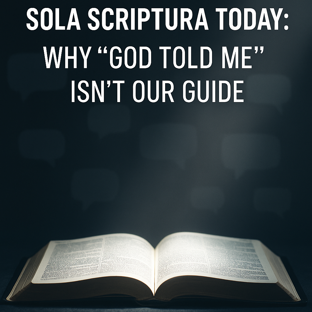 Open Bible in clear light with blurred speech bubbles behind it, symbolizing testing impressions by Scripture.