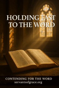 Sunlight streaming through a cathedral window onto an open Bible, symbolizing the enduring light and authority of God’s Word recovered in the Reformation.