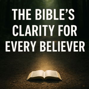 A pathway lit by light shining on a Bible, symbolizing Scripture as a clear guide for believers.