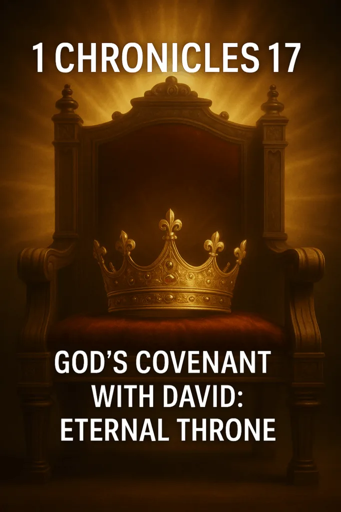 A crown and throne glowing with light, symbolizing God’s covenant with David and Christ’s eternal reign.
