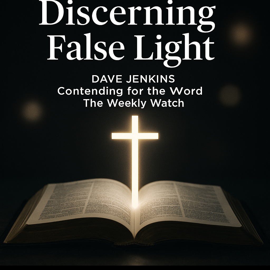 An open Bible illuminated by true light with fading false lights in the background, symbolizing discernment and standing firm in biblical truth.