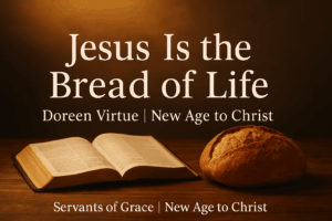 An open Bible and loaf of bread resting on a wooden table under soft golden light, symbolizing Jesus as the Bread of Life who alone satisfies spiritual hunger and brings true fulfillment.
