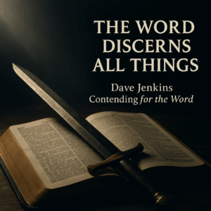 Sword resting across an open Bible with light breaking through darkness, representing God’s Word as the measure of truth.