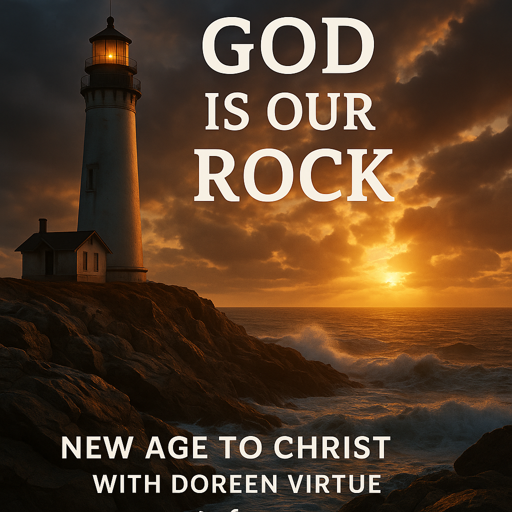 Lighthouse standing firm on rocky cliffs with waves crashing below, symbolizing God’s steadfast protection and strength.