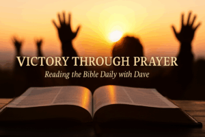 Open Bible surrounded by soft morning light, symbolizing victory through prayer and trust in God.