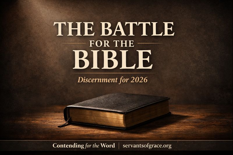 Closed Bible resting on a wooden table, symbolizing the authority of Scripture and the call to biblical discernment.