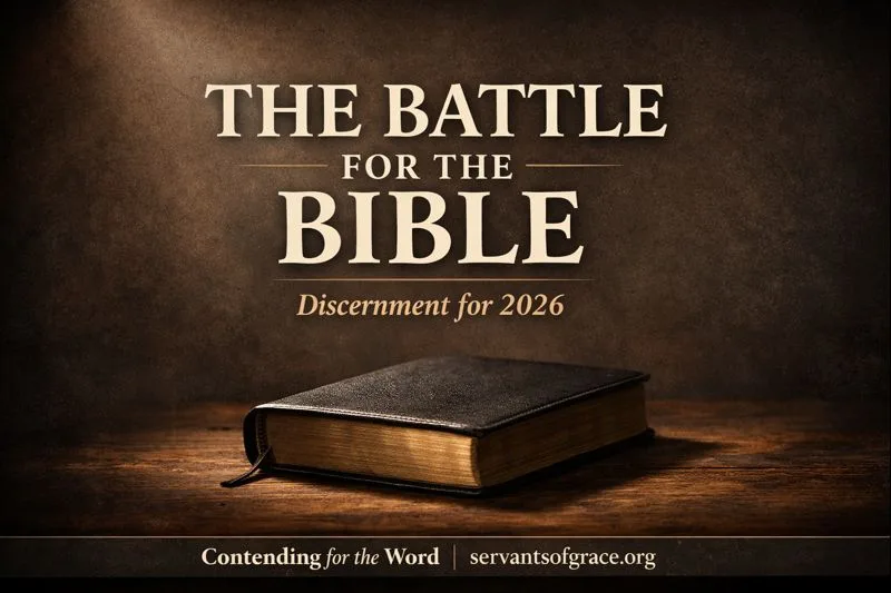 Closed Bible resting on a wooden table, symbolizing the authority of Scripture and the call to biblical discernment.