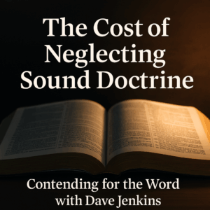 Thumbnail showing an open Bible with one side dim and the other illuminated to symbolize doctrinal drift versus biblical clarity. Overlay text reads ‘The Cost of Neglecting Sound Doctrine’ with Contending for the Word branding.