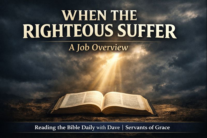 An open Bible illuminated by light breaking through dark clouds, representing God’s sovereign wisdom and faithfulness in suffering from the book of Job