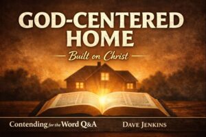 Thumbnail for “Building a God-Centered Home” featuring an open Bible glowing with light in front of a home, representing a Christ-centered household rooted in Scripture.