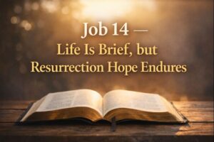 Open Bible with warm light symbolizing resurrection hope from Job 14