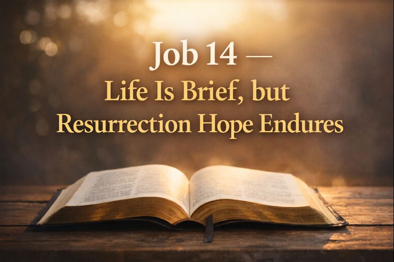 Open Bible with warm light symbolizing resurrection hope from Job 14