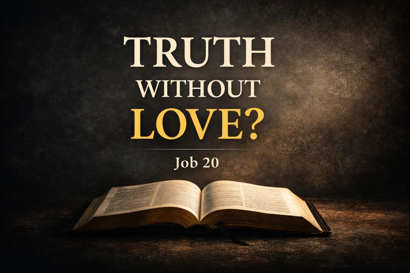 Reading the Bible Daily with Dave — Job 20: Truth without love distorts God’s justice as Zophar condemns Job while Christ reveals perfect justice and mercy.