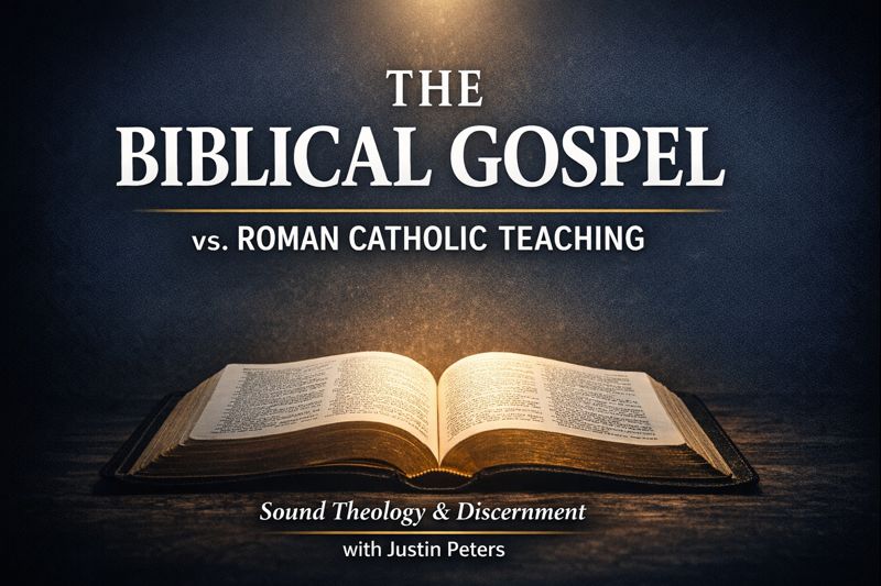 The Biblical Gospel versus Roman Catholic teaching on salvation with an open Bible and Sound Theology and Discernment with Justin Peters