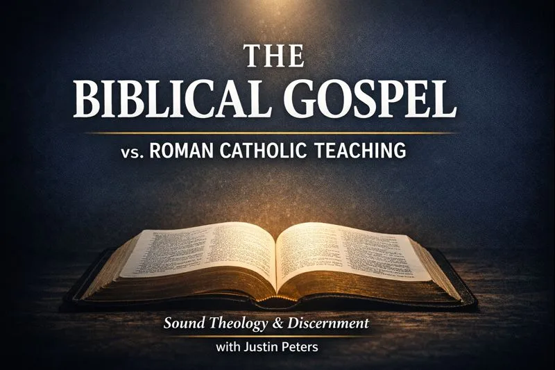 The Biblical Gospel versus Roman Catholic teaching on salvation with an open Bible and Sound Theology and Discernment with Justin Peters