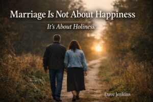 Christian married couple walking together on a narrow path, symbolizing holiness and discipleship in marriage