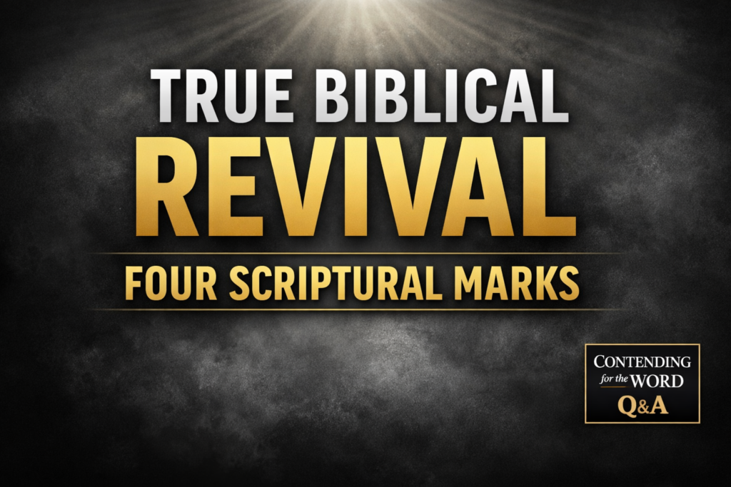 What does true biblical revival actually look like according to Scripture? In this episode of Contending for the Word Q&A, Dave Jenkins explains how the Bible defines genuine revival and how believers can distinguish true spiritual renewal from emotional or counterfeit movements. Looking at Nehemiah 8–9, Acts 2, and Hosea 6:1–3, this message shows that real revival is not driven by hype, personality, or emotional intensity. True revival is a sovereign work of God that centers on His Word, produces repentance, leads to holiness, and exalts God above all. Listeners will learn the four biblical marks of genuine revival and how to evaluate modern revival claims with discernment grounded in God’s Word. Key Themes: • Revival begins with God’s Word • Revival produces repentance • Revival leads to holiness and obedience • Revival exalts God, not man • Discernment about counterfeit revival movements Stand firm in Scripture and pray for renewal shaped by truth, repentance, and reverent obedience to the Lord.