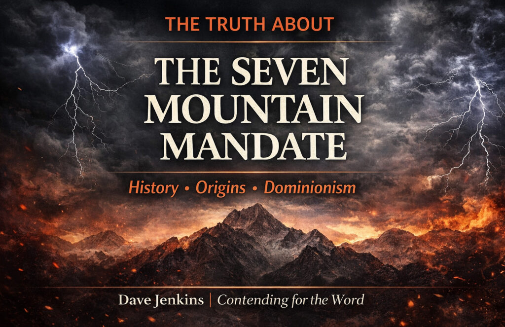 “Contending for the Word episode examining the Seven Mountain Mandate, its history, origins, and drift into dominion theology.