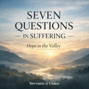 Seven Questions in Suffering — Hope in the Valley Christian article thumbnail showing a peaceful sunrise over a valley symbolizing hope and spiritual reflection during trials.