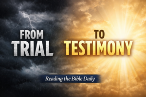 Psalm 66 Bible teaching thumbnail showing transition from trial to testimony with storm turning into light