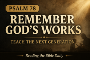 Psalm 78 Bible teaching thumbnail with text “Remember God’s Works, Teach the Next Generation” from Reading the Bible Daily with Dave