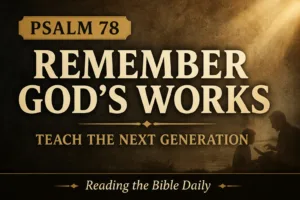 Psalm 78 Bible teaching thumbnail with text “Remember God’s Works, Teach the Next Generation” from Reading the Bible Daily with Dave