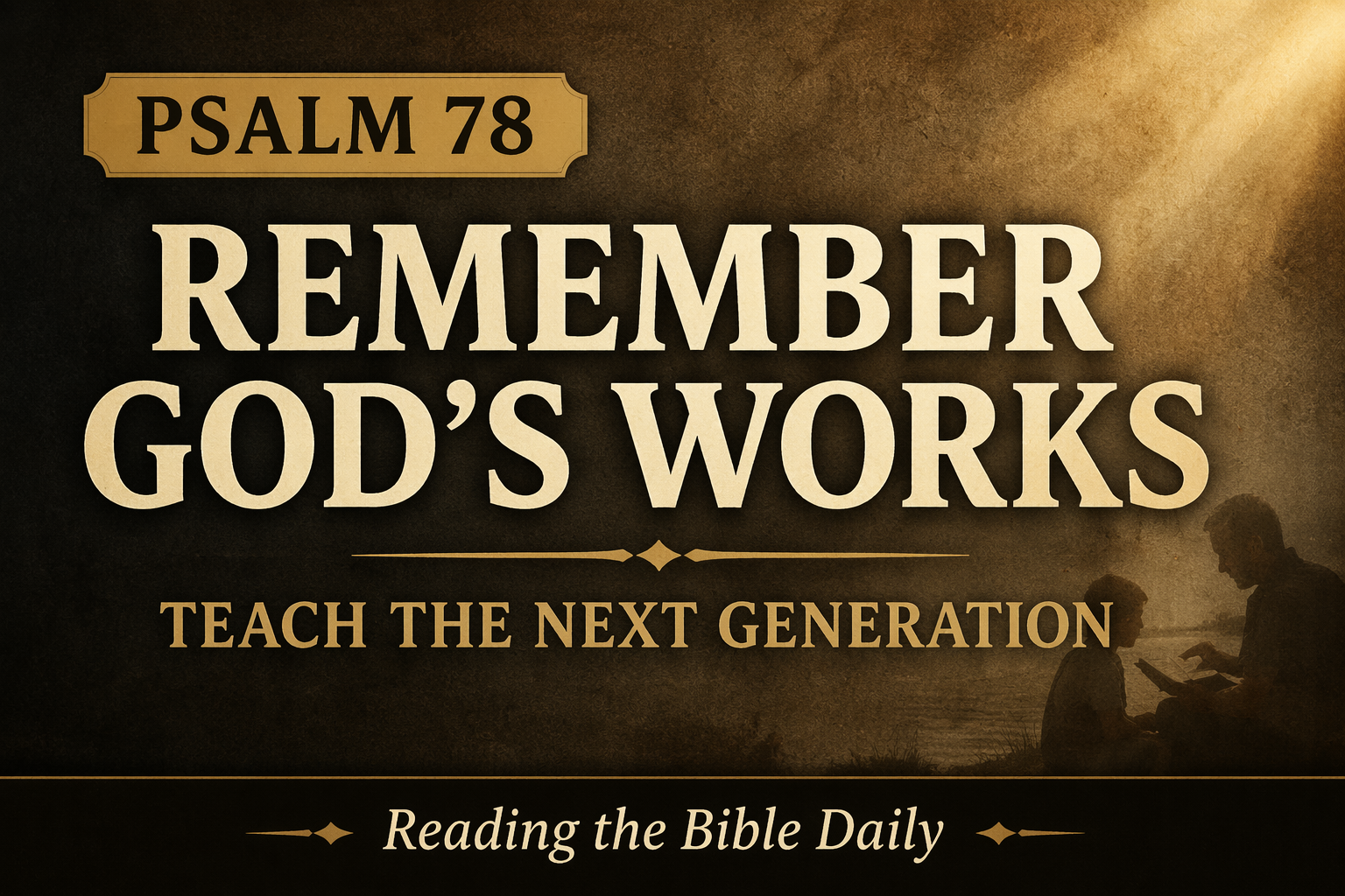 Psalm 78 Bible teaching thumbnail with text “Remember God’s Works, Teach the Next Generation” from Reading the Bible Daily with Dave