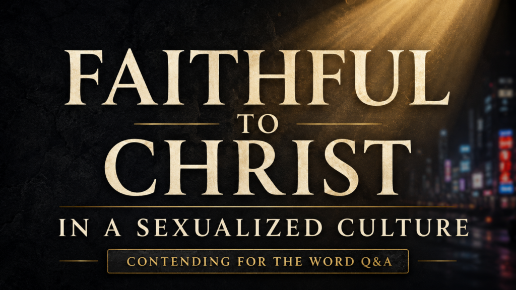Faithful to Christ in a Sexualized Culture 2 Faithful to Christ in a Sexualized Culture thumbnail with cream serif text over a dark charcoal background, golden light, and blurred city lights.