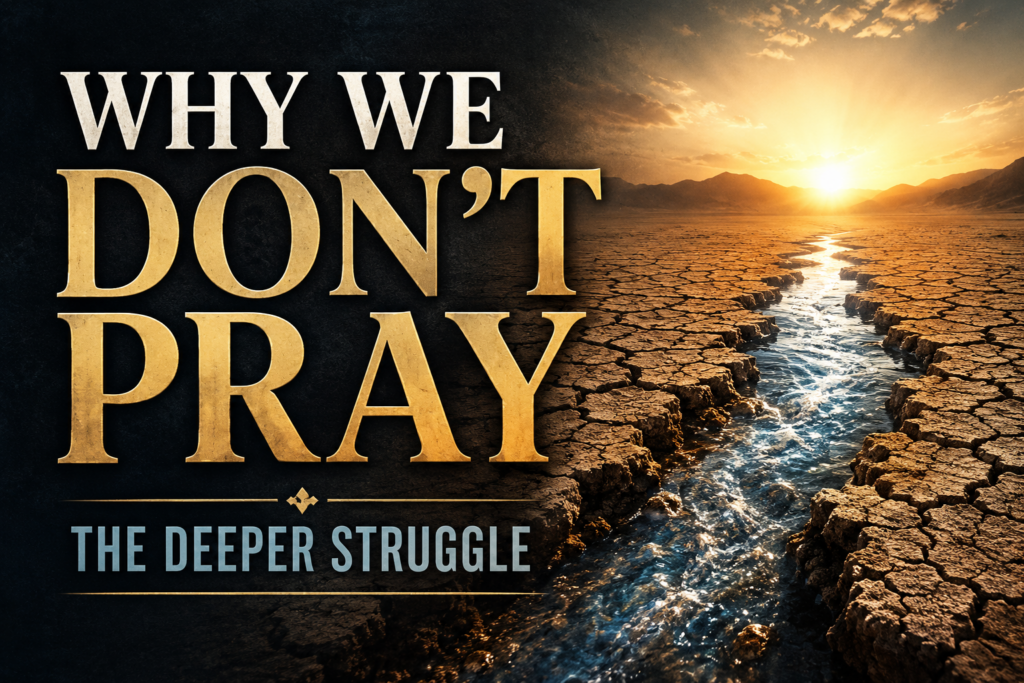 Why Christians Struggle with Prayer 3 Thumbnail image for “Why Christians Struggle with Prayer,” showing cracked desert ground with living water symbolizing the believer’s need for prayer and God’s grace.