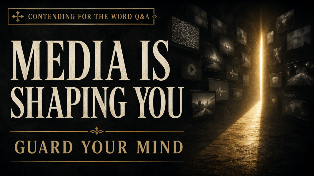 Media Is Shaping You thumbnail featuring floating media screens in darkness, a golden beam of light, and the words Guard Your Mind.