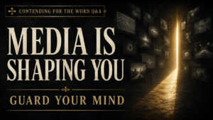 Media Is Shaping You thumbnail featuring floating media screens in darkness, a golden beam of light, and the words Guard Your Mind.