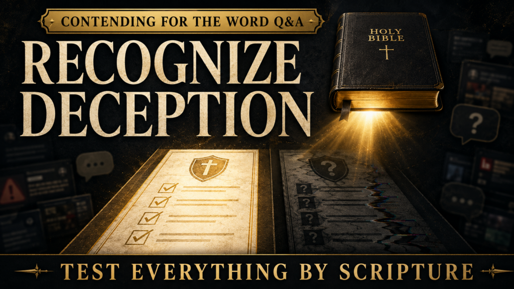 Recognize Deception thumbnail featuring a closed Bible casting golden light over a clear path marked with crosses and checkmarks beside a dark, distorted path filled with question marks, with the words “Test Everything by Scripture.