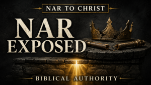 NAR Exposed thumbnail featuring a cracked crown and broken staff on a stone platform above the words “Biblical Authority