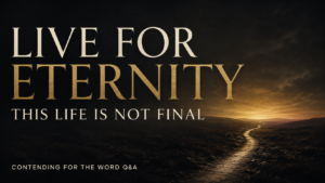 Thumbnail featuring the words “Live for Eternity” above a dark path leading toward a warm golden horizon.