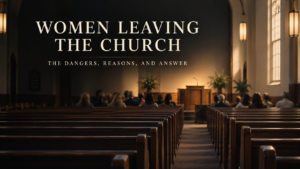 women leaving the church