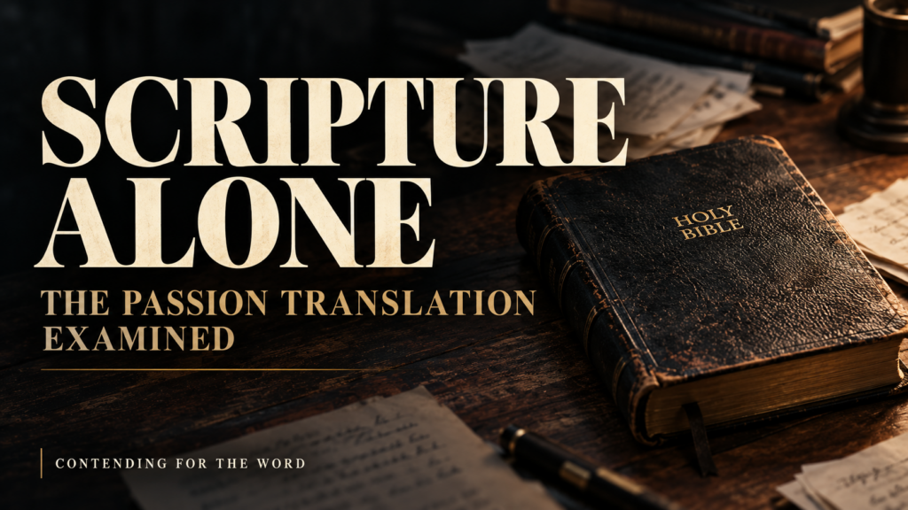 Sola Scriptura, the Passion Translation, and Biblical Authority 1 Sola Scriptura